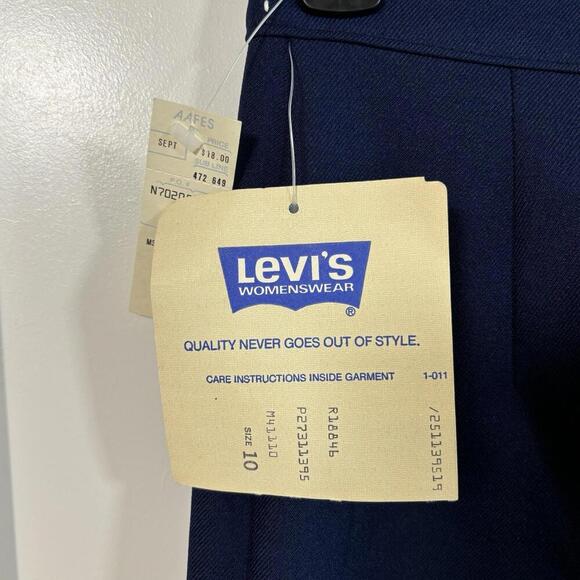 Vintage 70s NWT Levis Strauss Polyester Dress Pants Womens Sz 10 Navy Made USA - Picture 9 of 9